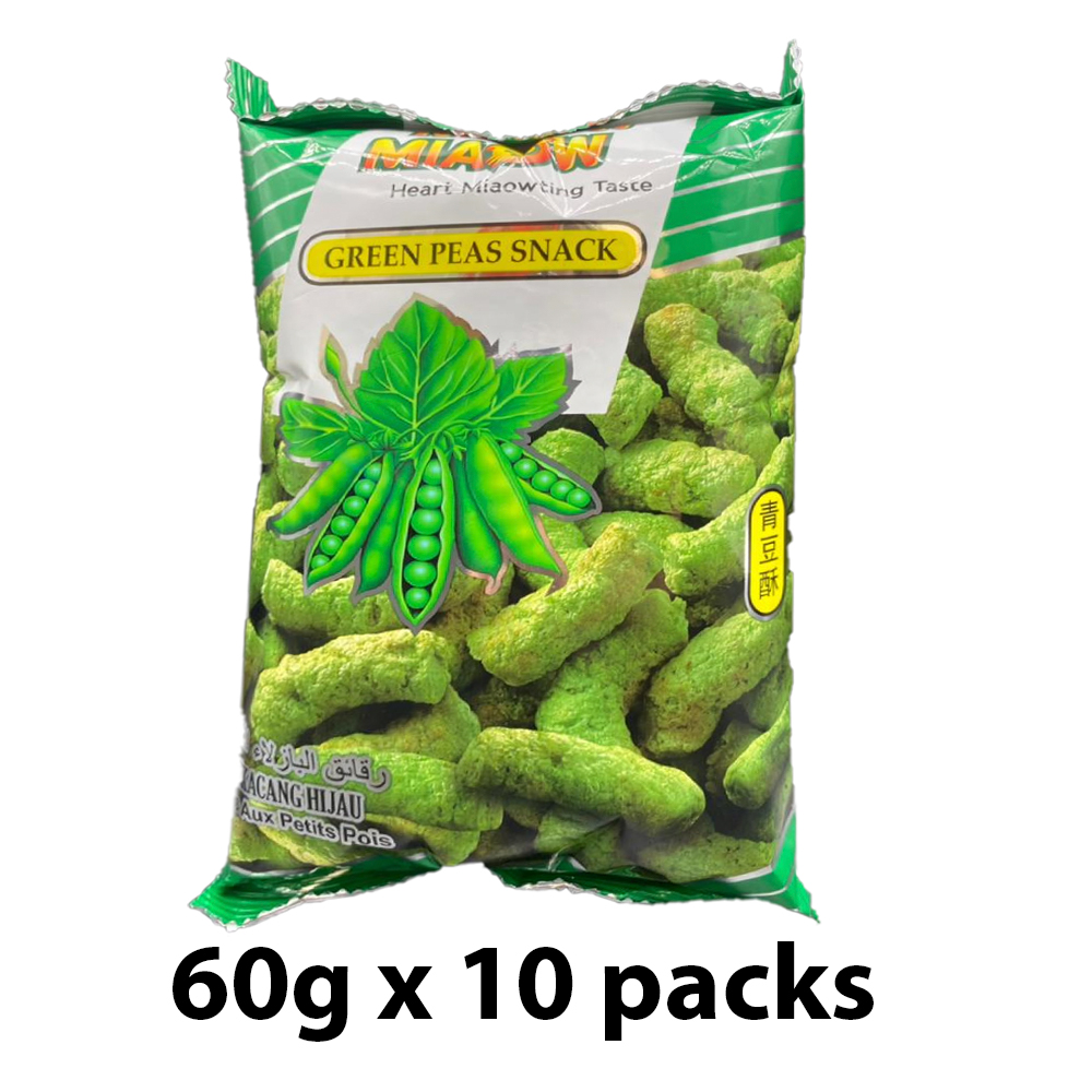 Miaow Miaow - Green Peas Snack 60g x 10's 1 Miaow Miaow - Green Peas Snack 60g x 10's